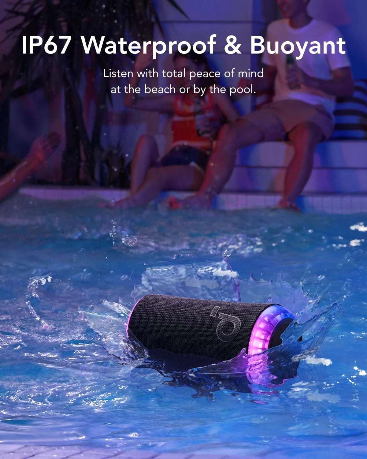 Glow Portable Speaker with 30W 360° Sound, Synchronized Radiant Light, 18H Playback,Ip67 Waterproof, New