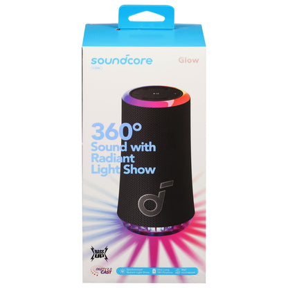 Glow Portable Speaker with 30W 360° Sound, Synchronized Radiant Light, 18H Playback,Ip67 Waterproof, New